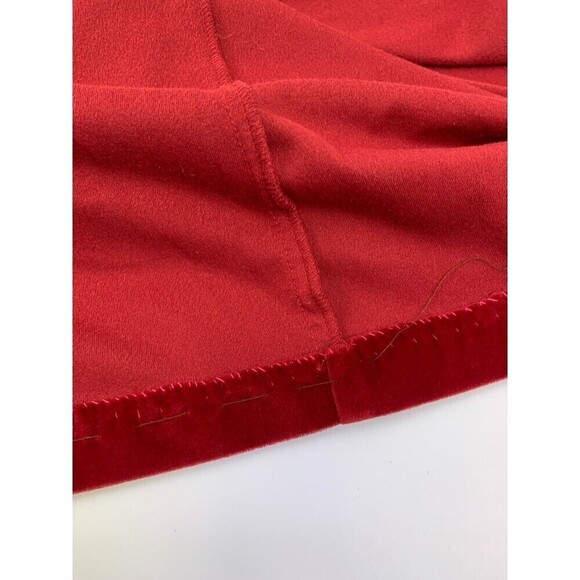 Delicates Red Velour Robe Zip Lounger Long Embroidered Vintage Womens Medium - Picture 16 of 16